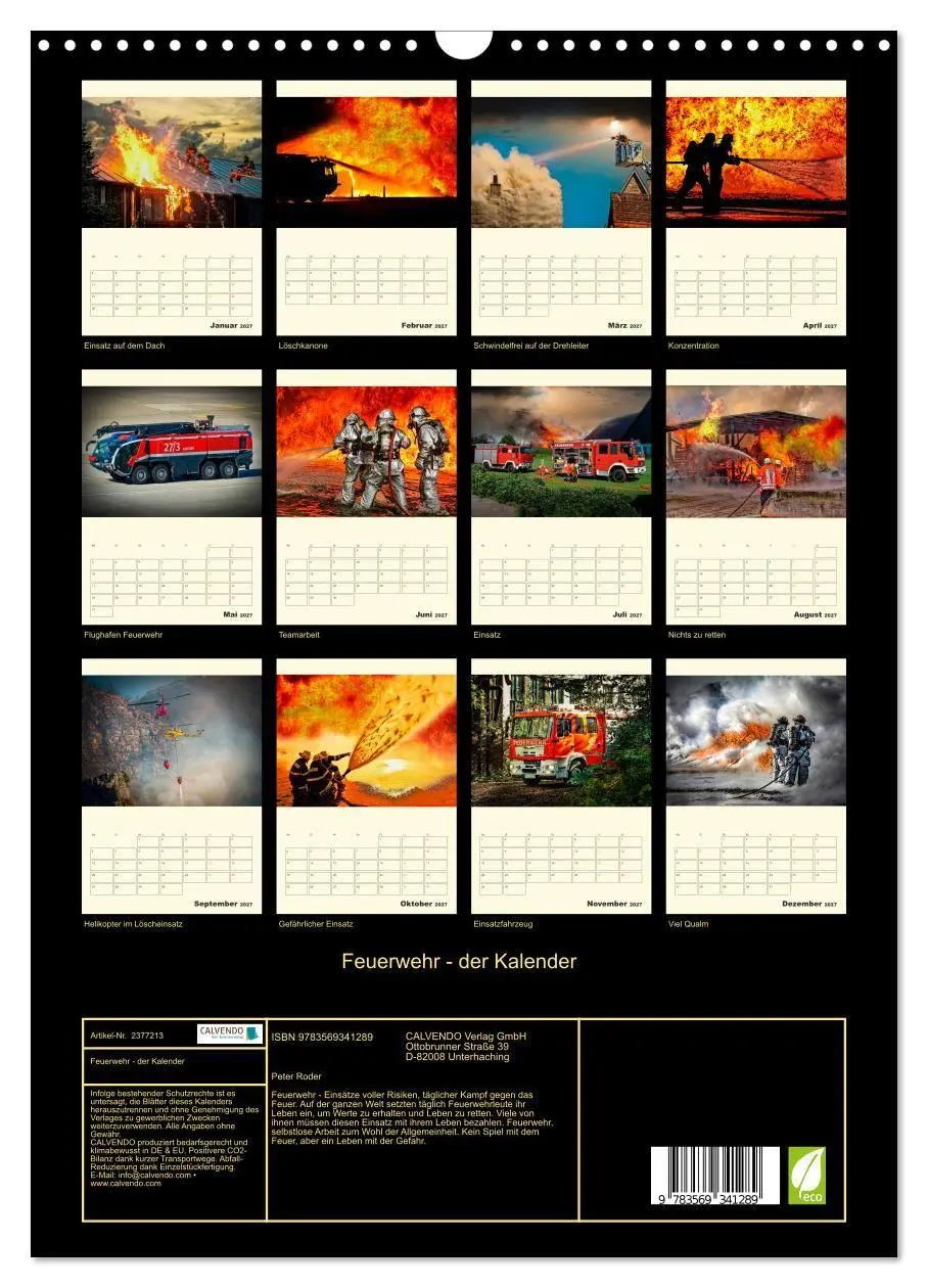 Bild: 9783569341289 | Feuerwehr - der Kalender (Wandkalender 2027 DIN A3 hoch), CALVENDO...