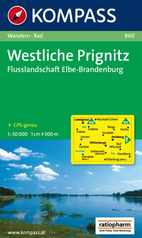 Cover: 9783850261289 | KOMPASS Wanderkarte 860 Westliche Prignitz - Flusslandschaft...