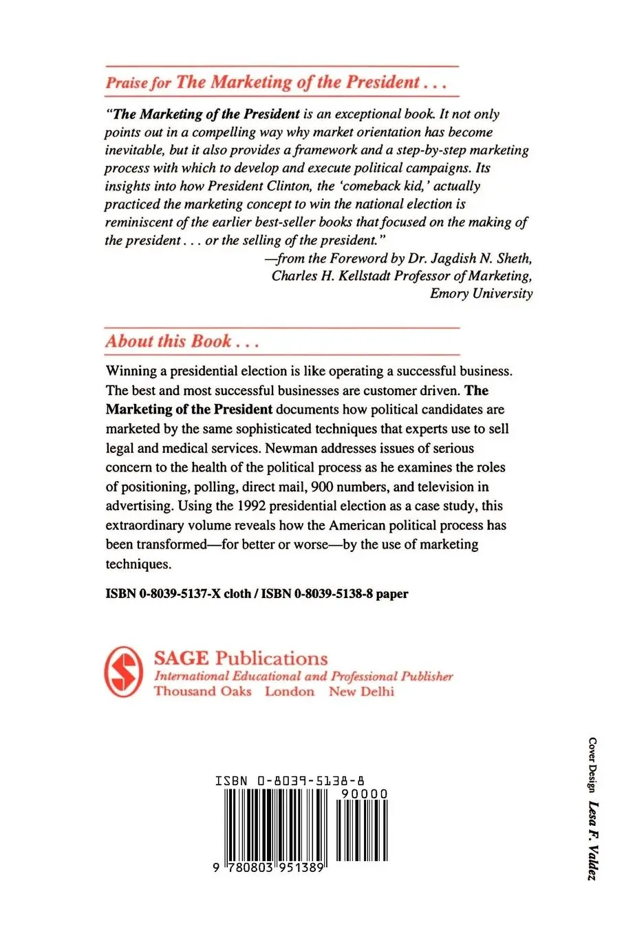 Rückseite: 9780803951389 | The Marketing of the President | Bruce I. Newman | Taschenbuch | 1994