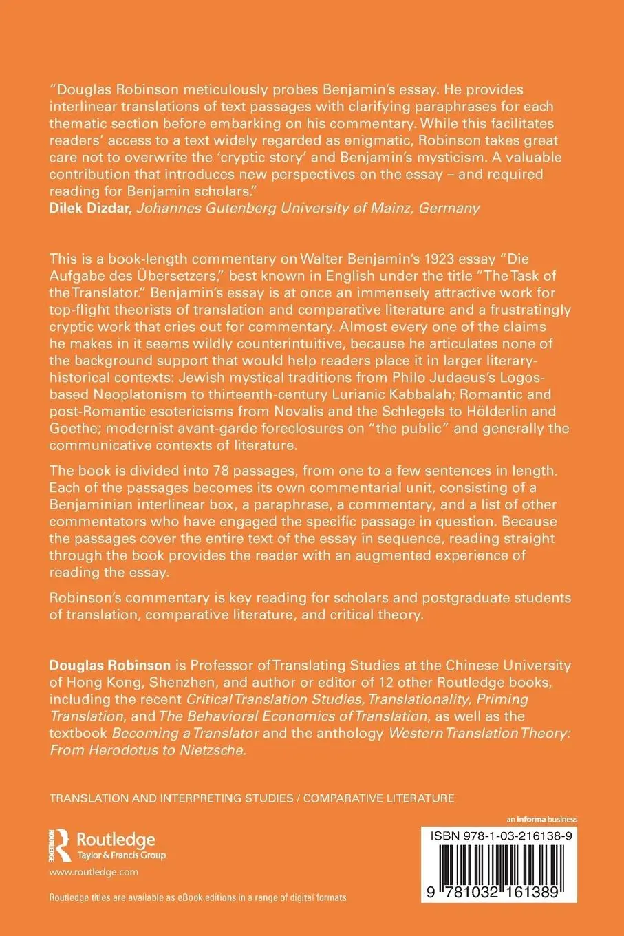 Rückseite: 9781032161389 | Translation as a Form | Douglas Robinson | Taschenbuch | Englisch