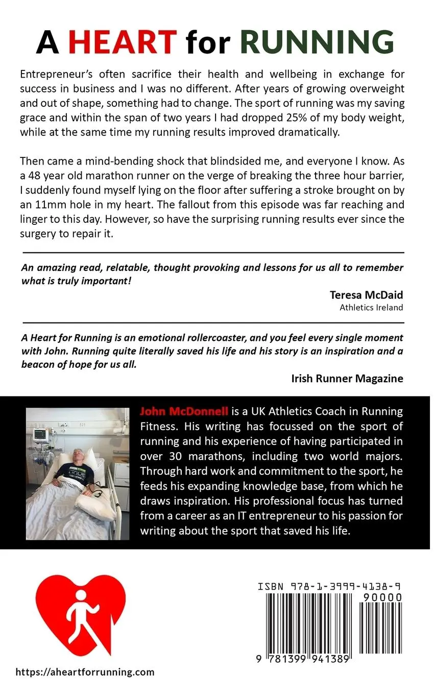 Rückseite: 9781399941389 | A Heart for Running | How Running Saved My Life | John Mcdonnell