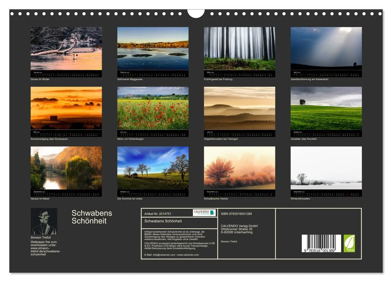 Bild: 9783516001389 | Schwabens Schönheit (Wandkalender 2026 DIN A3 quer), CALVENDO...