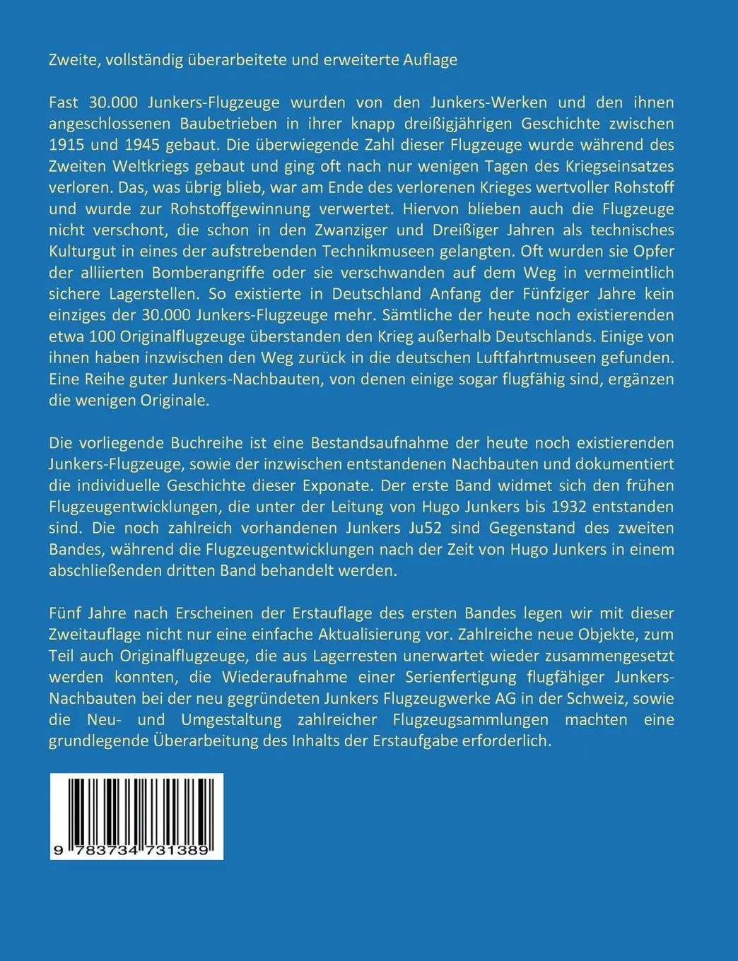 Rückseite: 9783734731389 | Die letzten Junkers-Flugzeuge I - Ausgabe 2023 | Paul Zöller | Buch