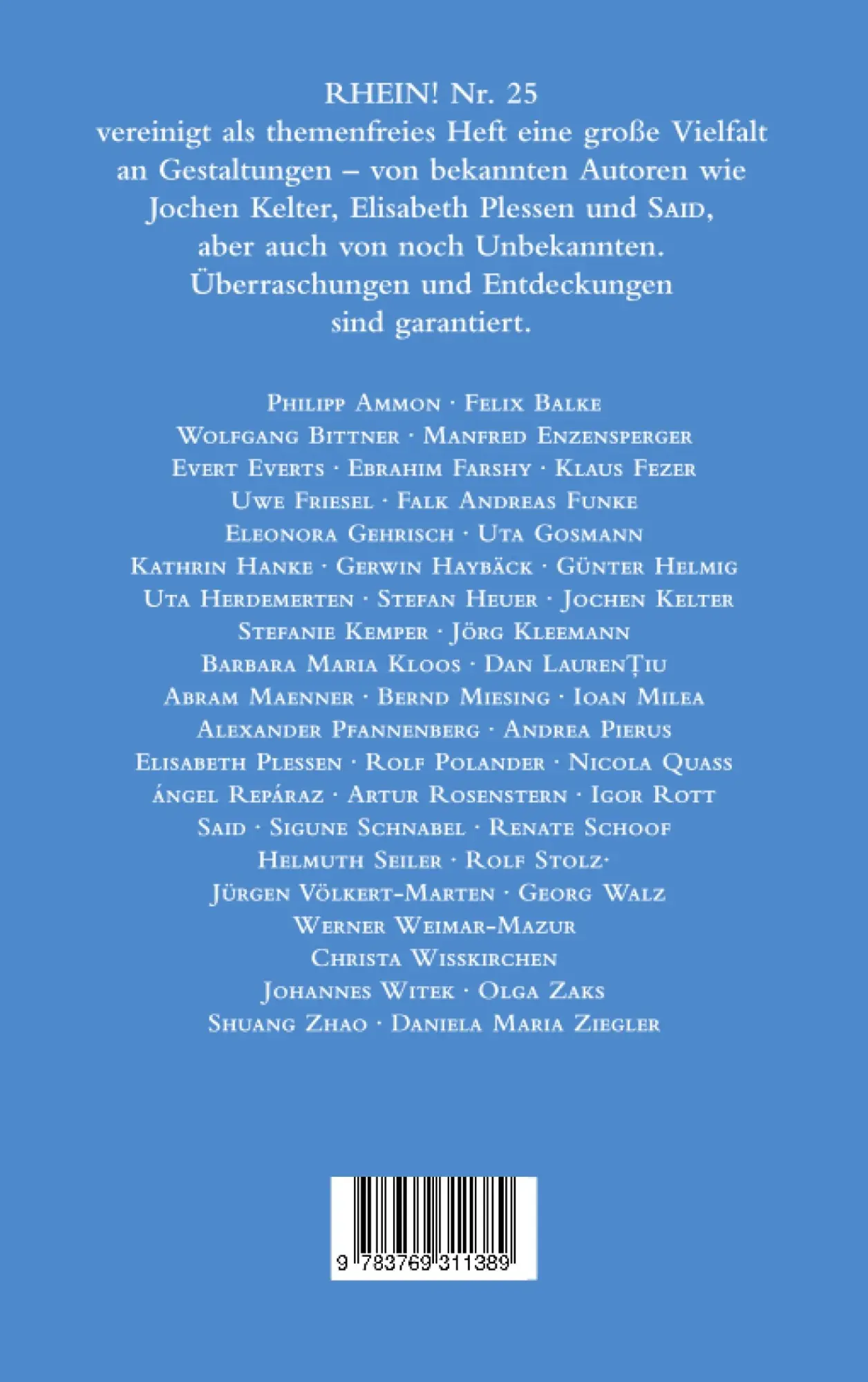 Rückseite: 9783769311389 | Rhein! Nr. 25 | Zeitschrift für Worte, Bilder, Klang | V. | Buch