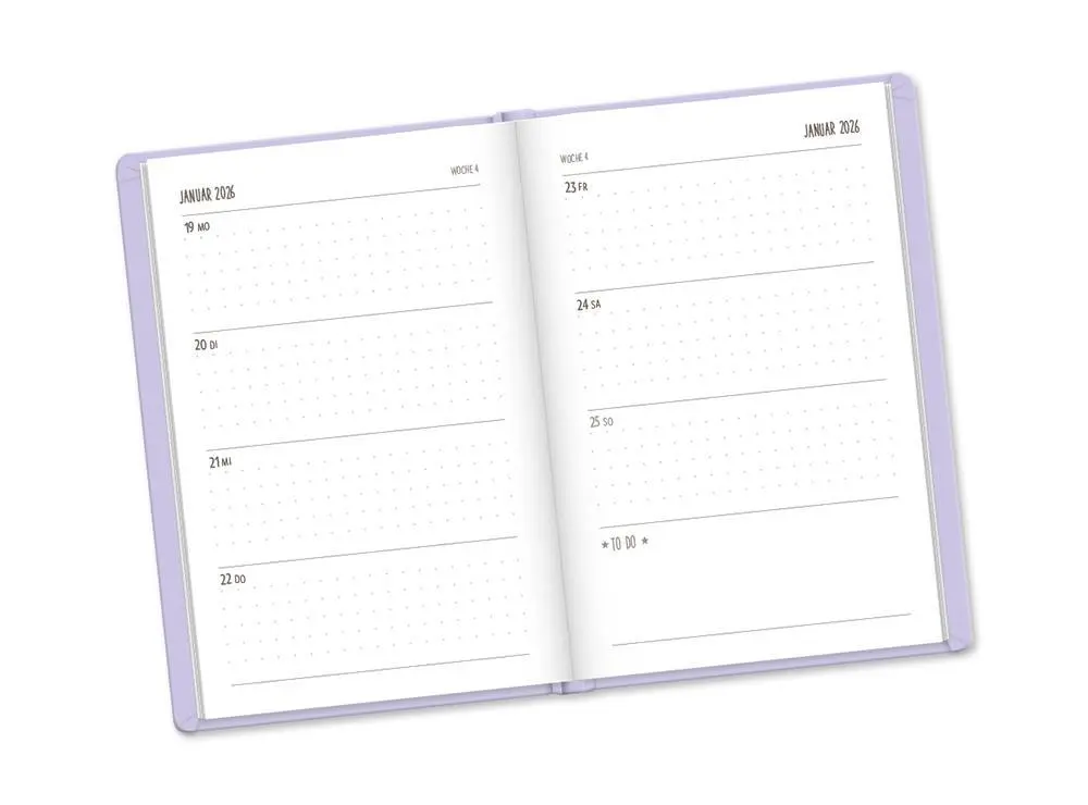 Bild: 9783986361389 | Terminplaner Lederlook 2026 Lavender | Terminplaner Lederlook A6
