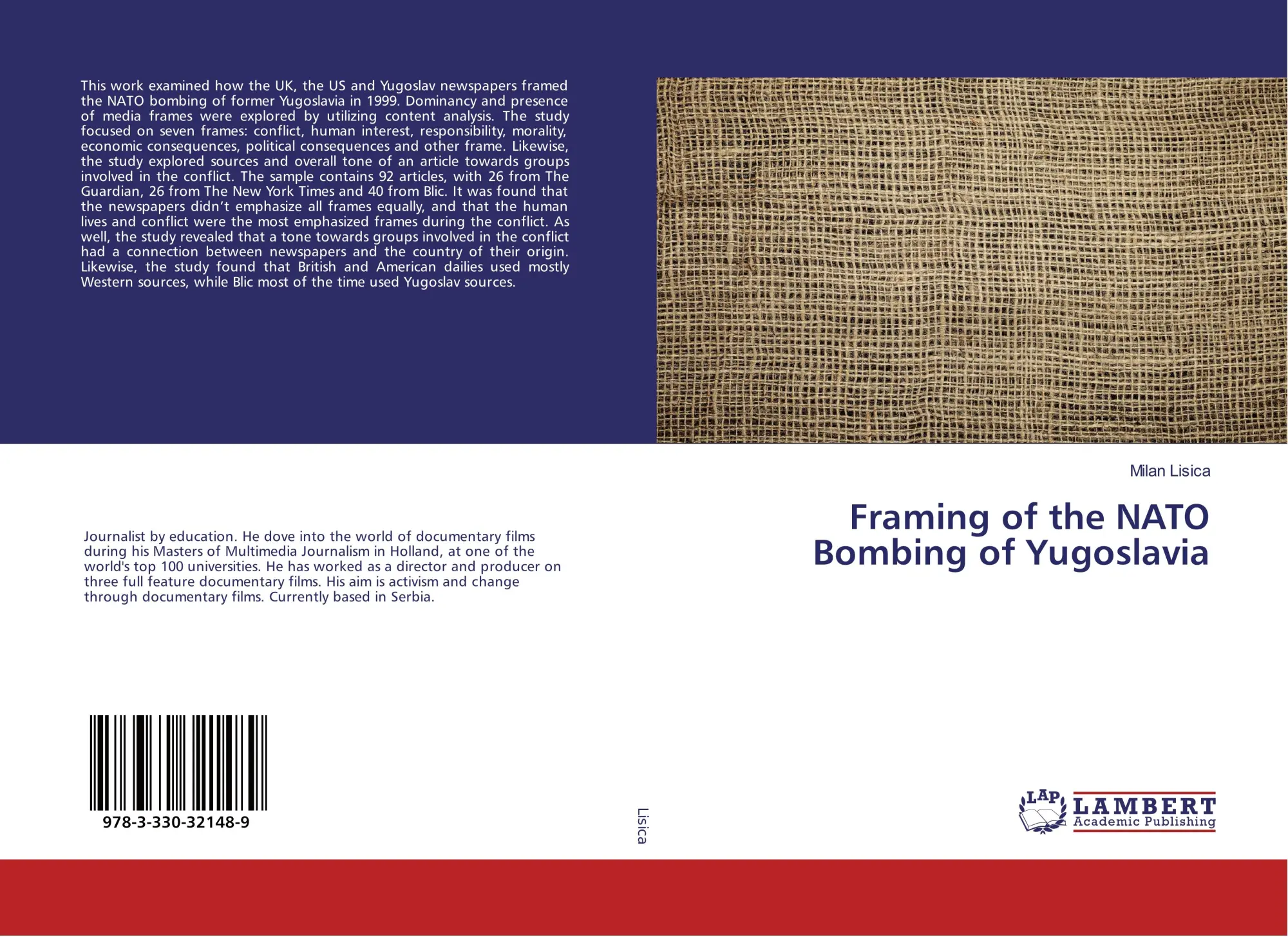 Cover: 9783330321489 | Framing of the NATO Bombing of Yugoslavia | Milan Lisica | Taschenbuch
