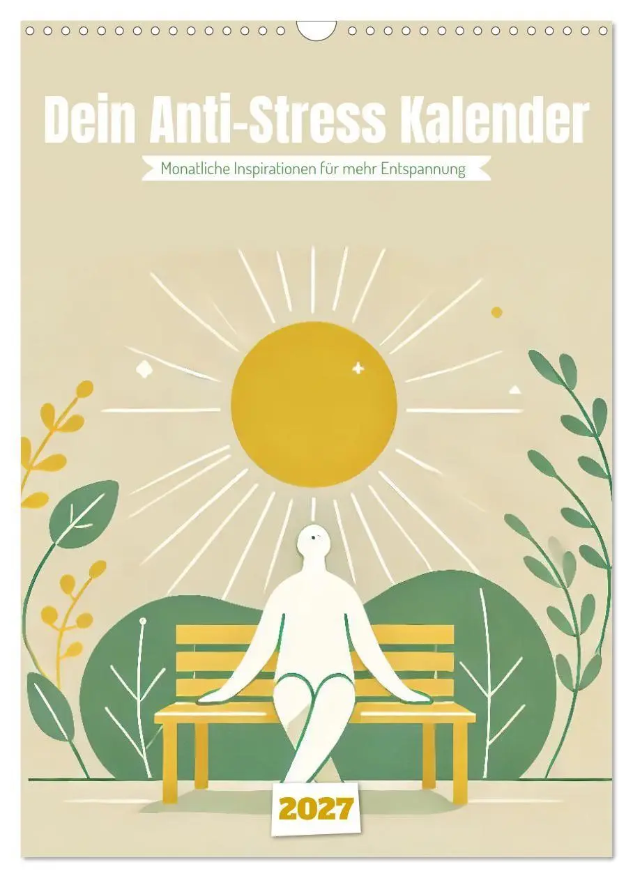 Dein Anti-Stress Kalender - Monatliche Inspirationen für mehr Entspannung (Wandkalender 2027 DIN A3 hoch), CALVENDO...
