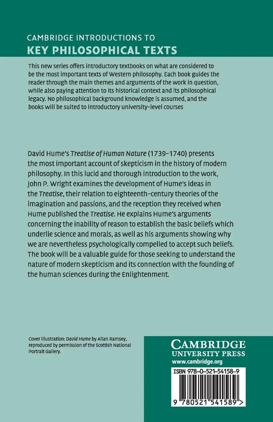 Rückseite: 9780521541589 | Hume's 'A Treatise of Human Nature' | John P. Wright | Taschenbuch