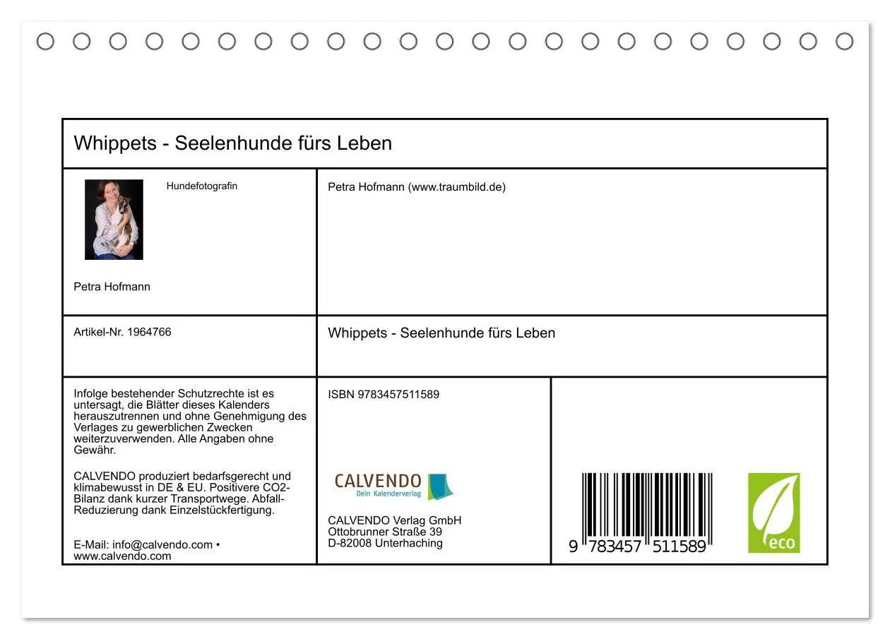 Bild: 9783457511589 | Whippets - Seelenhunde fürs Leben (Tischkalender 2026 DIN A5 quer),...