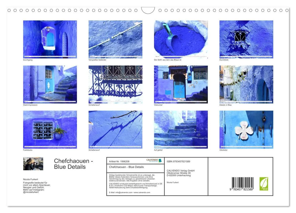 Bild: 9783457821589 | Chefchaouen - Blue Details (Wandkalender 2026 DIN A3 quer),...