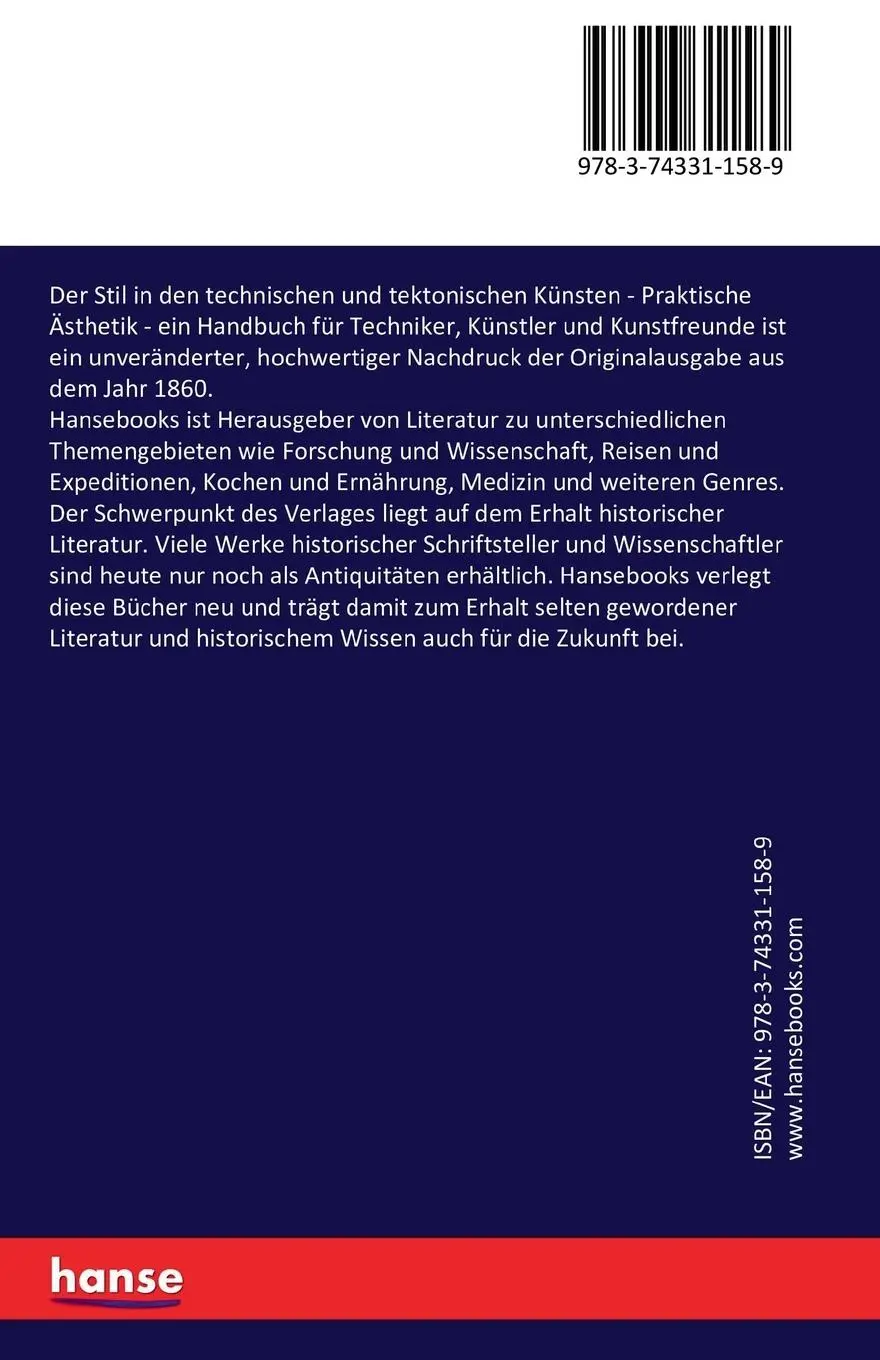 Rückseite: 9783743311589 | Der Stil in den technischen und tektonischen Künsten | Semper | Buch