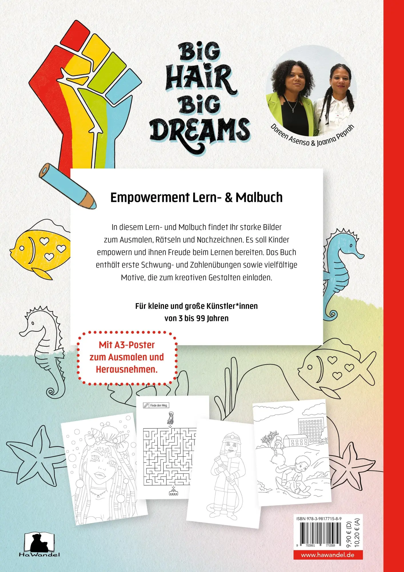 Rückseite: 9783981771589 | Big Hair, Big Dreams | Empowerment Lern- und Malbuch | Joanna Peprah