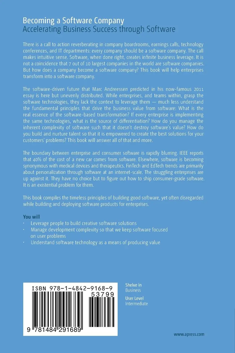 Rückseite: 9781484291689 | Becoming a Software Company | Amarinder Sidhu | Taschenbuch | xiv