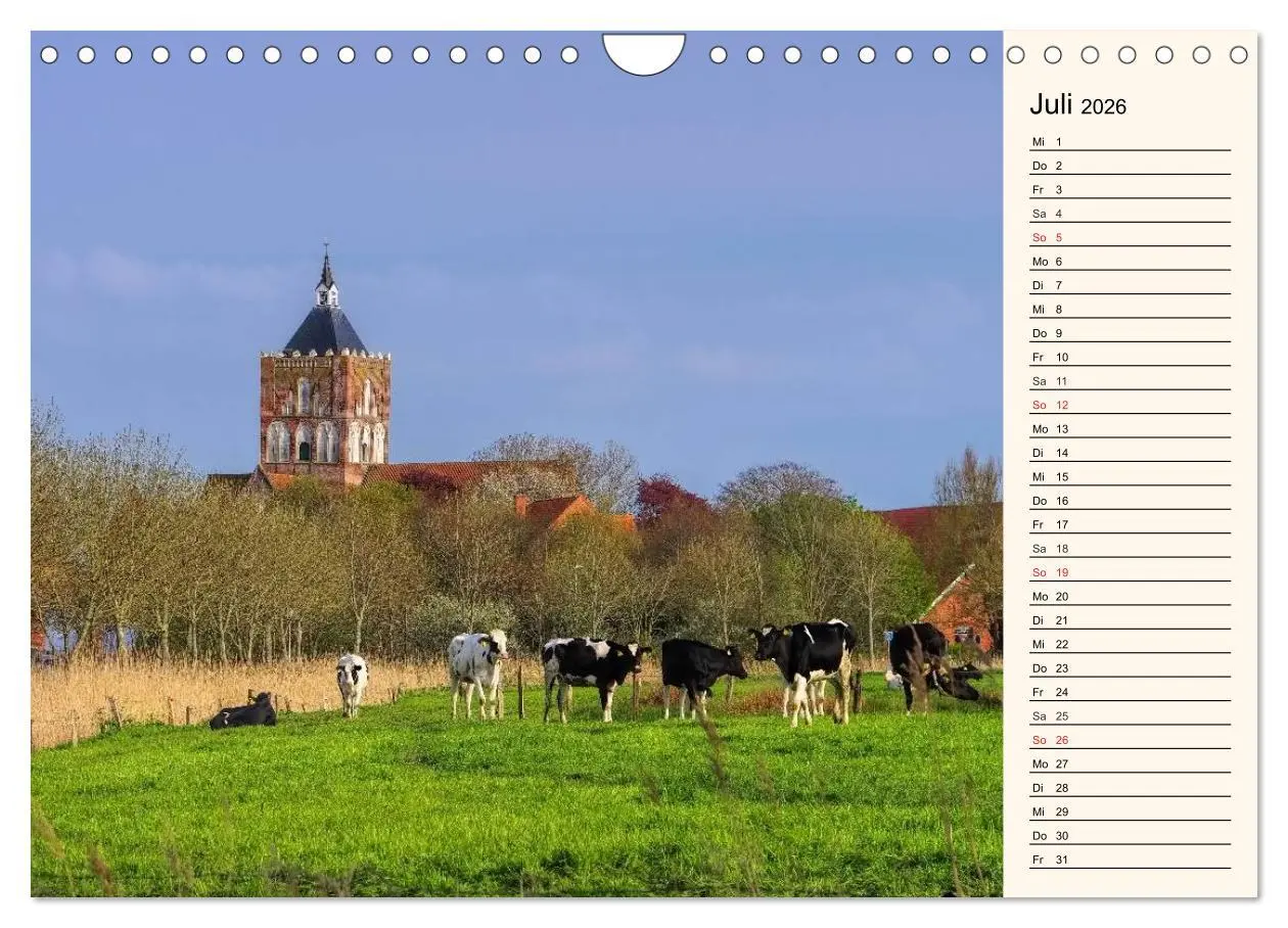 Bild: 9783457981689 | Kirchen in Ostfriesland (Wandkalender 2026 DIN A4 quer), CALVENDO...