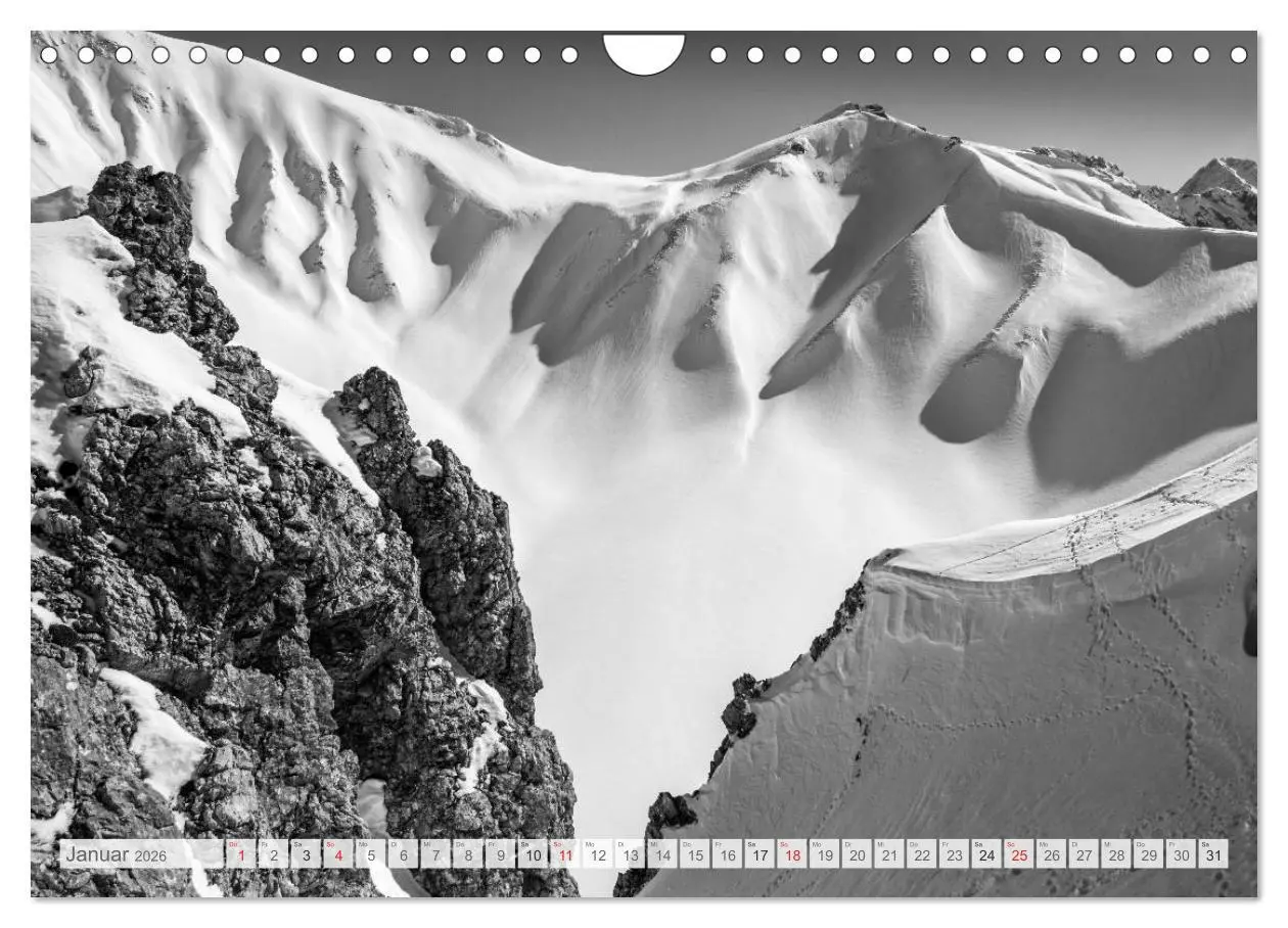 Bild: 9783516071689 | Bergpixels Schwarz-Weiße Gebirgsträume (Wandkalender 2026 DIN A4...