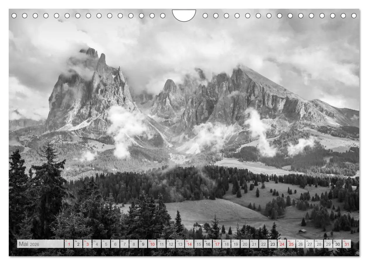 Bild: 9783516071689 | Bergpixels Schwarz-Weiße Gebirgsträume (Wandkalender 2026 DIN A4...