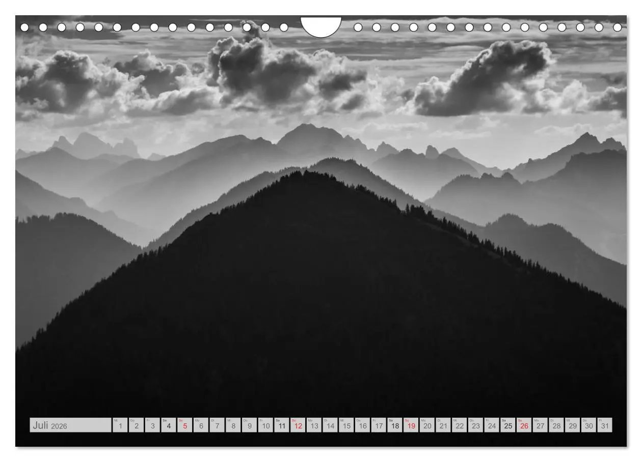 Bild: 9783516071689 | Bergpixels Schwarz-Weiße Gebirgsträume (Wandkalender 2026 DIN A4...