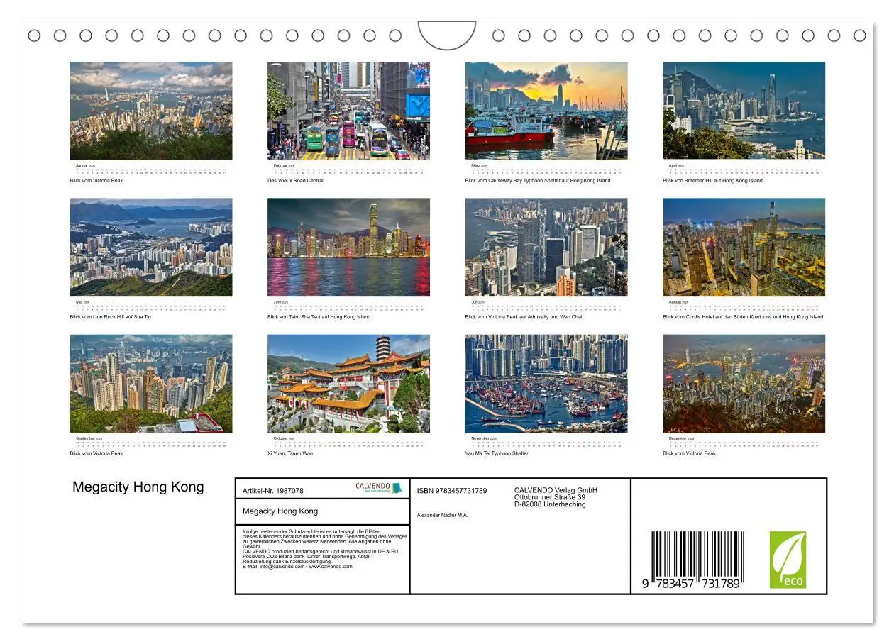Bild: 9783457731789 | Megacity Hong Kong (Wandkalender 2026 DIN A4 quer), CALVENDO...