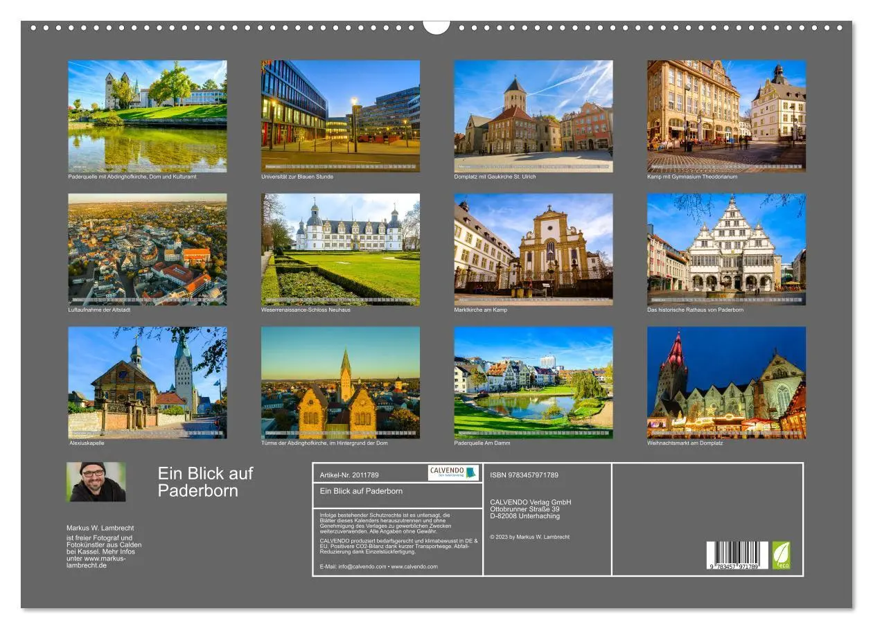 Bild: 9783457971789 | Ein Blick auf Paderborn (Wandkalender 2026 DIN A2 quer), CALVENDO...