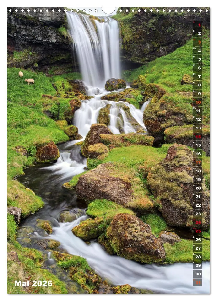 Bild: 9783516371789 | Wasserfälle auf Island (Wandkalender 2026 DIN A3 hoch), CALVENDO...