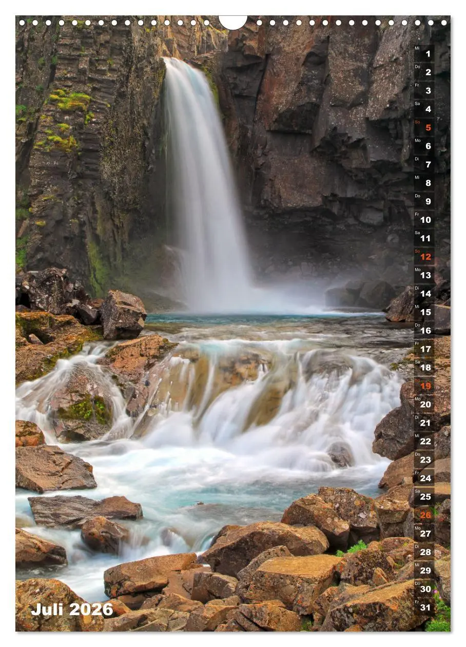 Bild: 9783516371789 | Wasserfälle auf Island (Wandkalender 2026 DIN A3 hoch), CALVENDO...