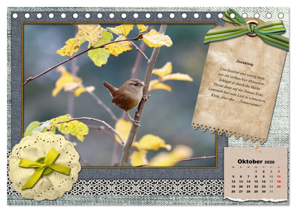 Bild: 9783457651889 | Der poetische Vogelkalender (Tischkalender 2026 DIN A5 quer),...