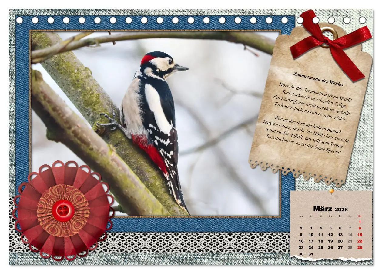 Bild: 9783457651889 | Der poetische Vogelkalender (Tischkalender 2026 DIN A5 quer),...