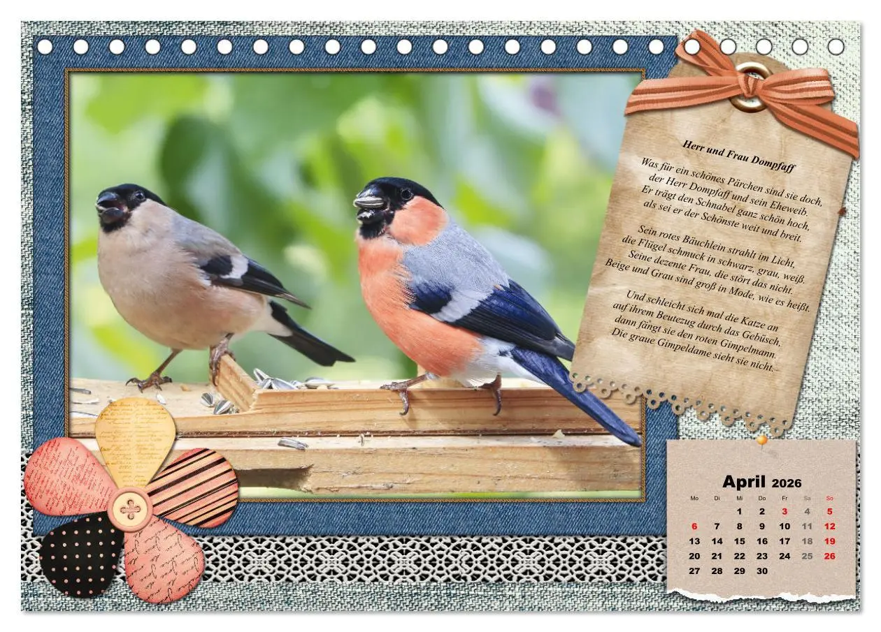 Bild: 9783457651889 | Der poetische Vogelkalender (Tischkalender 2026 DIN A5 quer),...