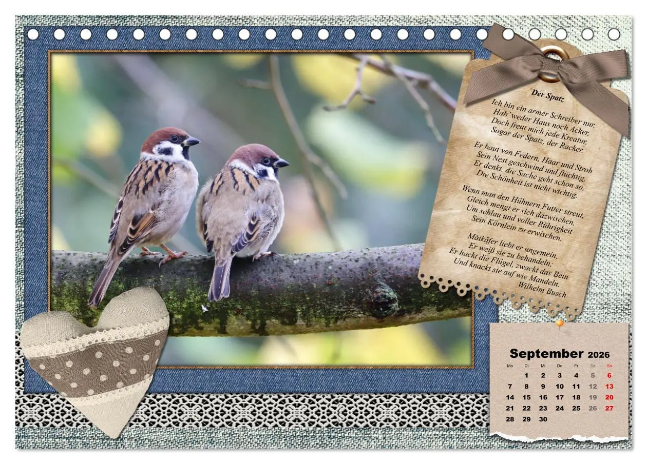 Bild: 9783457651889 | Der poetische Vogelkalender (Tischkalender 2026 DIN A5 quer),...
