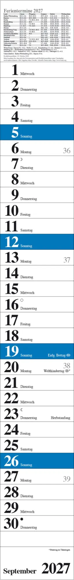 Bild: 9783819301889 | Streifenplaner Praktika Blau 2027 | Verlag Korsch | Kalender | 12 S.