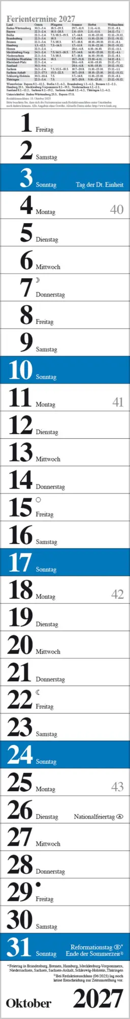 Bild: 9783819301889 | Streifenplaner Praktika Blau 2027 | Verlag Korsch | Kalender | 12 S.