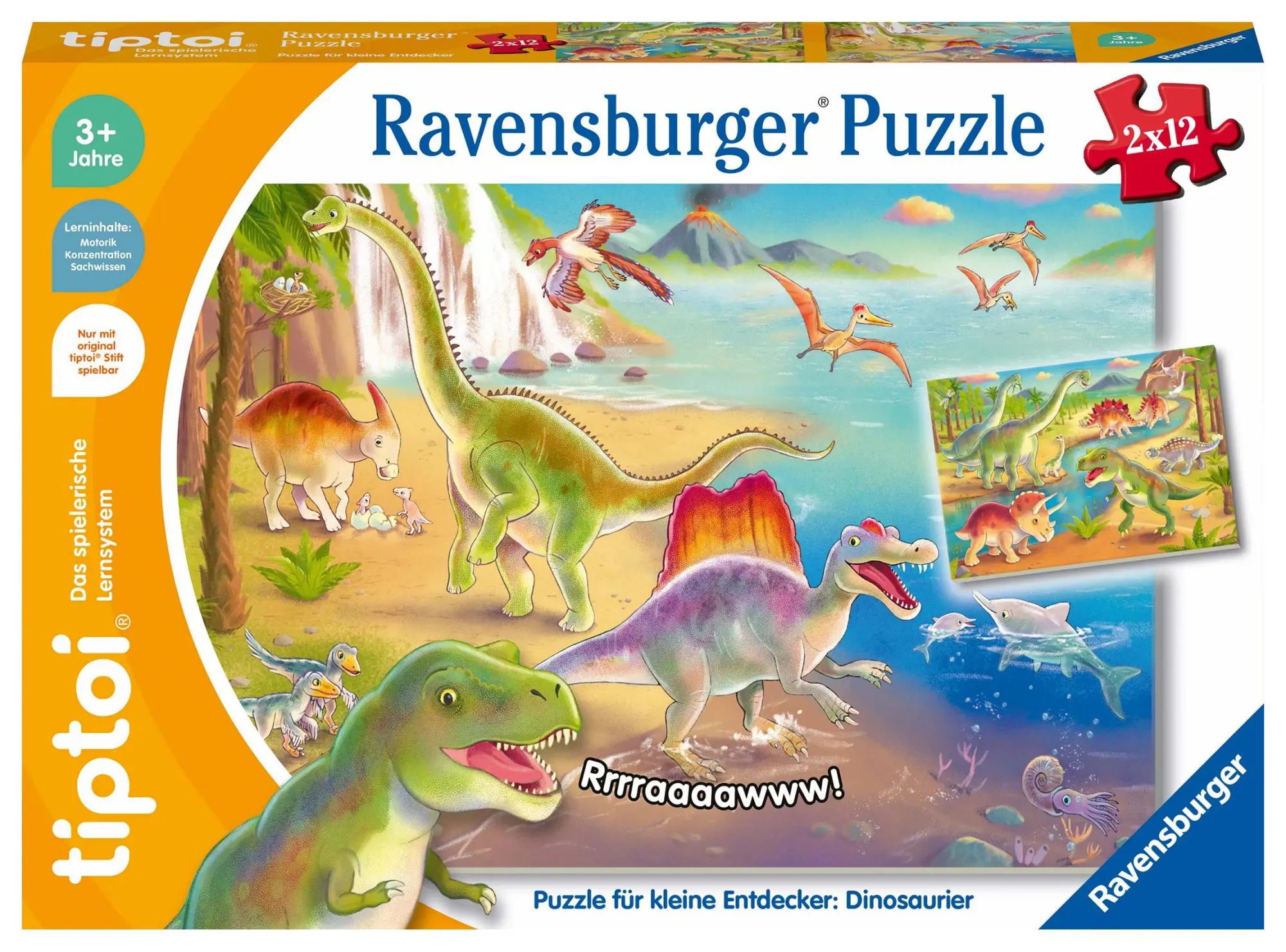 Cover: 4005556001989 | tiptoi® Puzzle für kleine Entdecker: Dinosaurier - 2x12 Teile | Spiel