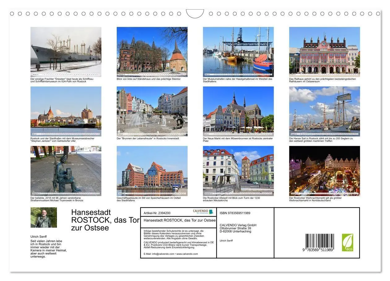 Bild: 9783569511989 | Hansestadt ROSTOCK, das Tor zur Ostsee (Wandkalender 2027 DIN A3...