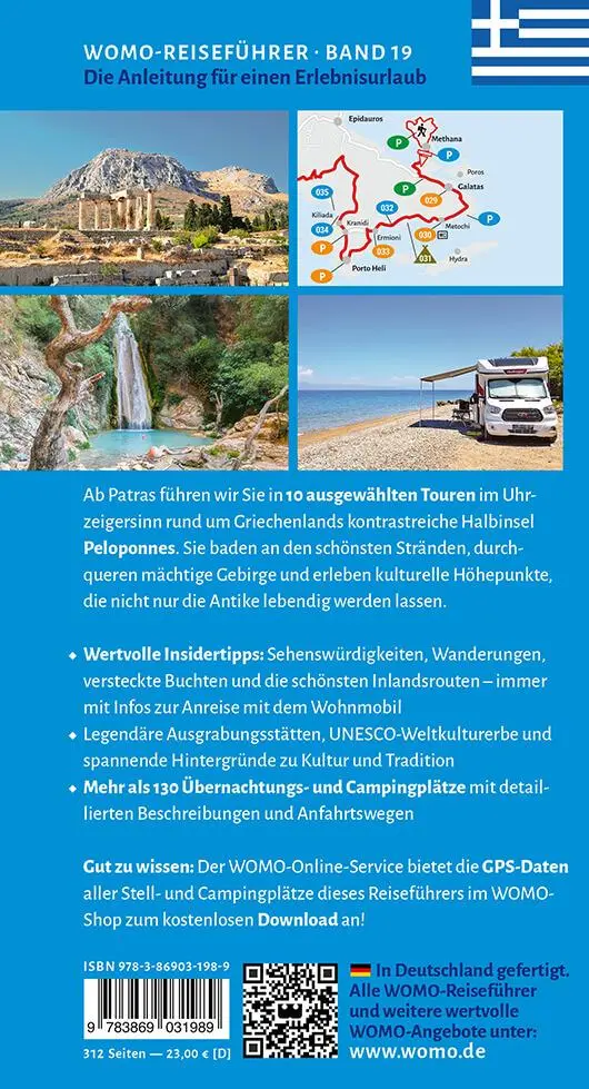 Rückseite: 9783869031989 | Entdeckertouren mit dem Wohnmobil Peloponnes | Anne Lindner (u. a.)