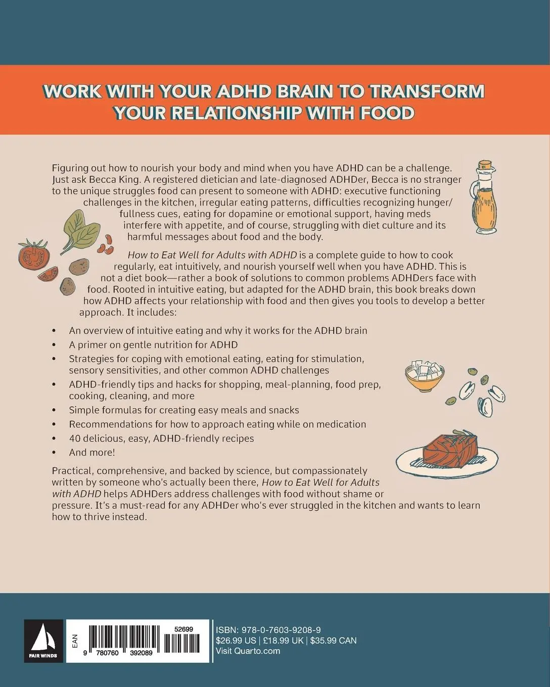 Rückseite: 9780760392089 | How to Eat Well for Adults with ADHD | Rebecca King | Taschenbuch
