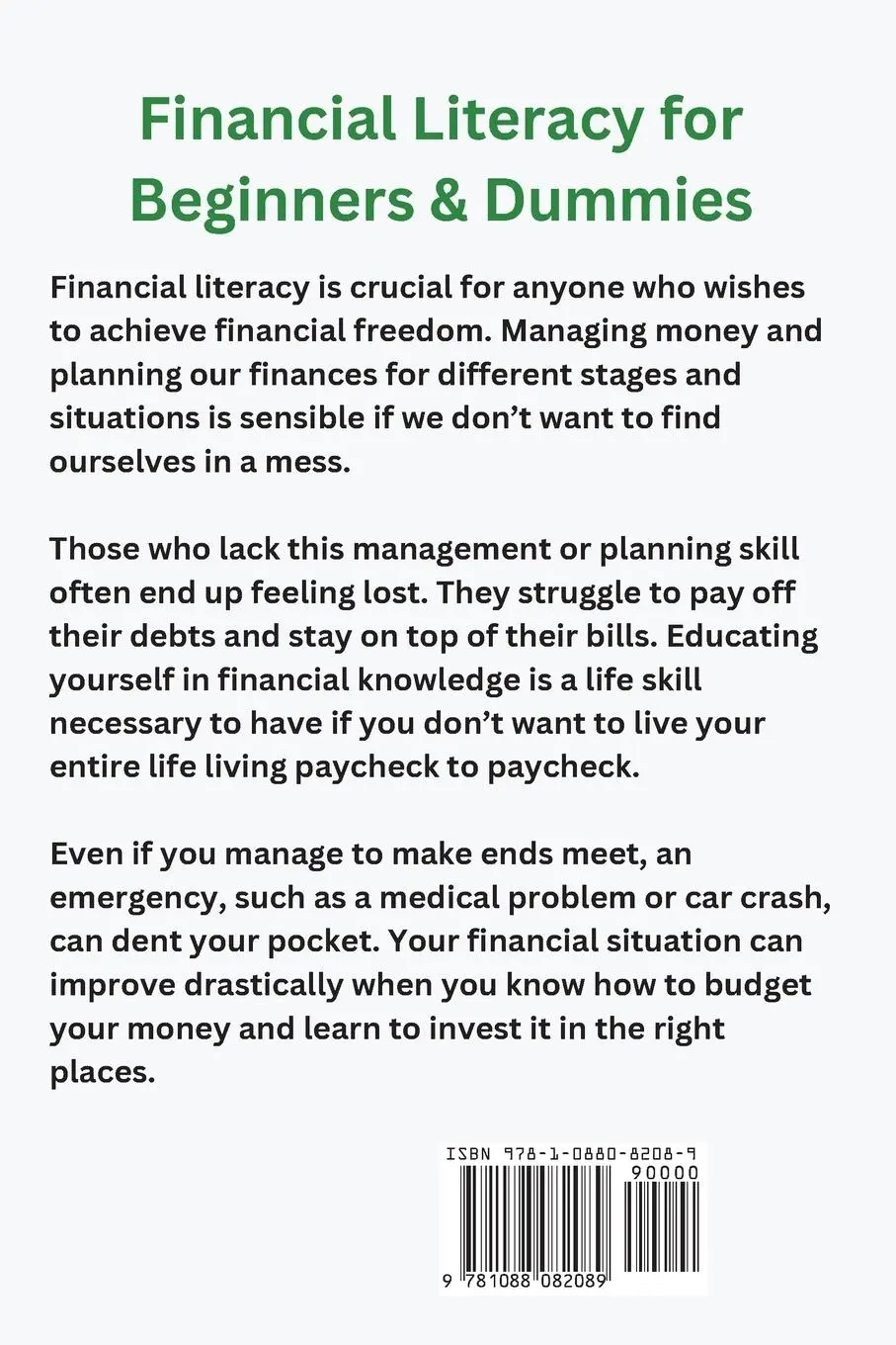 Rückseite: 9781088082089 | Financial Literacy for Beginners &amp; Dummies | Giovanni Rigters | Buch