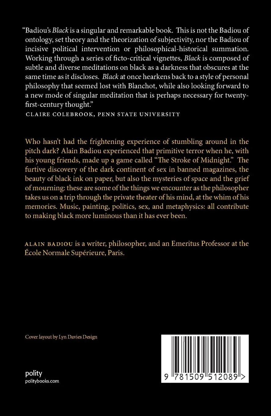 Rückseite: 9781509512089 | Black | The Brilliance of a Non-Color | Alain Badiou | Taschenbuch