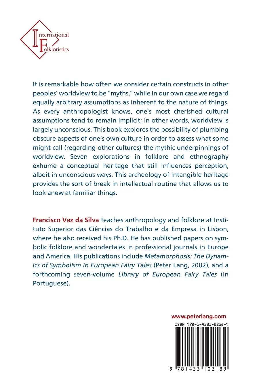 Rückseite: 9781433102189 | Archeology of Intangible Heritage | Francisco Vaz Da Silva | Buch