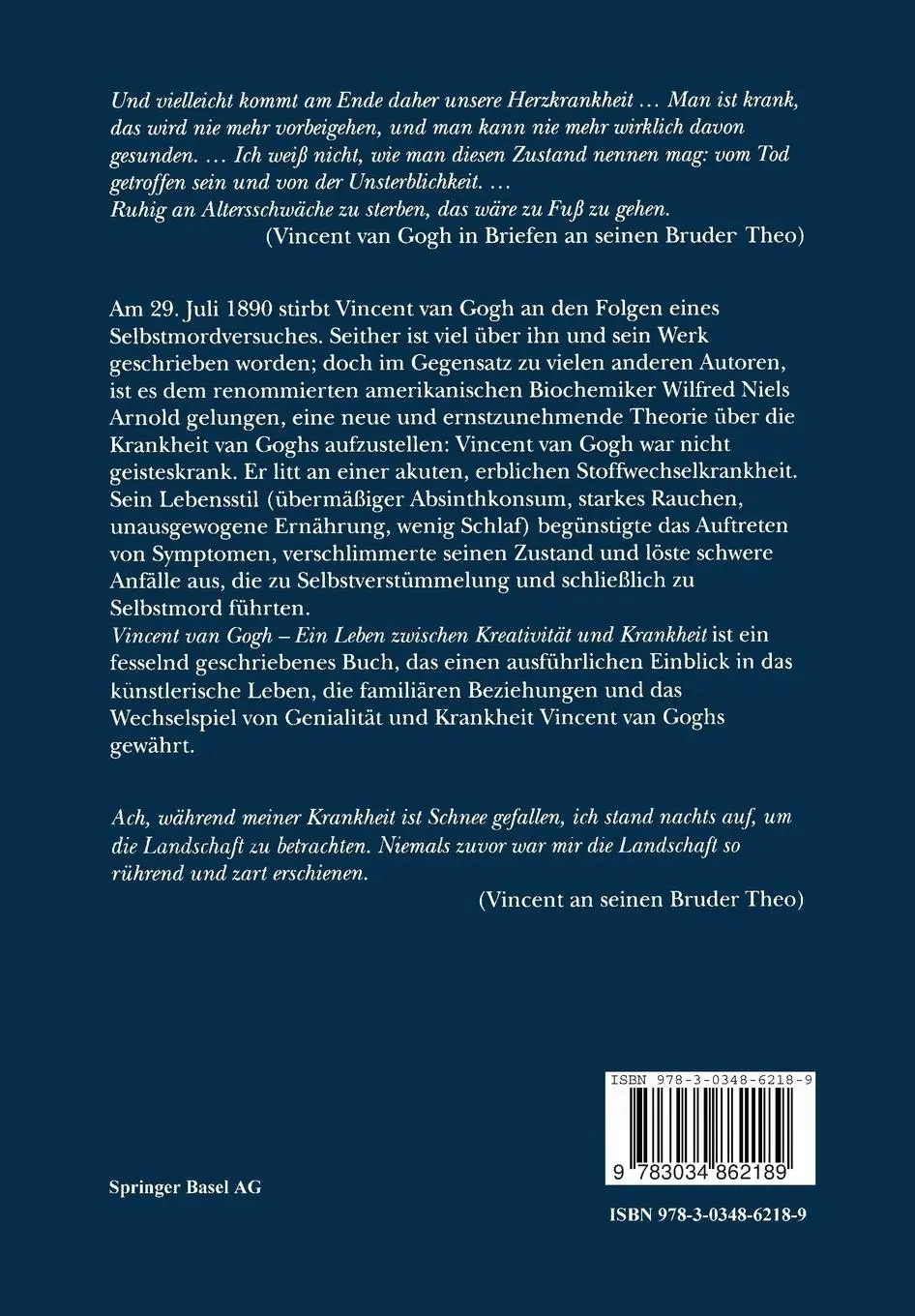 Rückseite: 9783034862189 | Vincent van Gogh | Ein Leben zwischen Kreativität und Krankheit | Buch