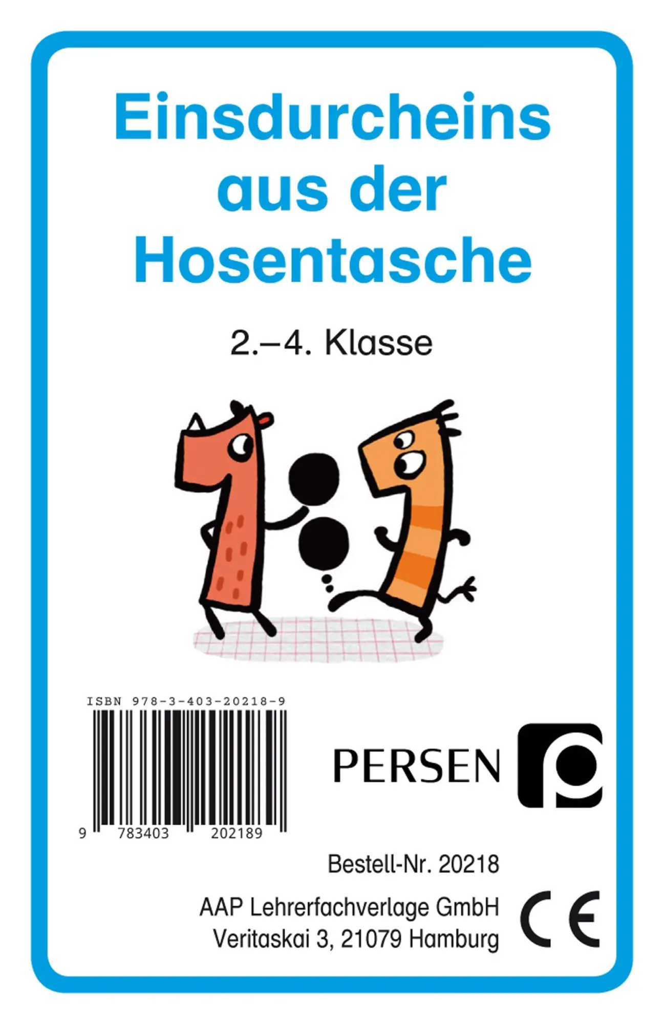 Cover: 9783403202189 | Einsdurcheins aus der Hosentasche | 2. bis 4. Klasse | Spiel | 33 S.