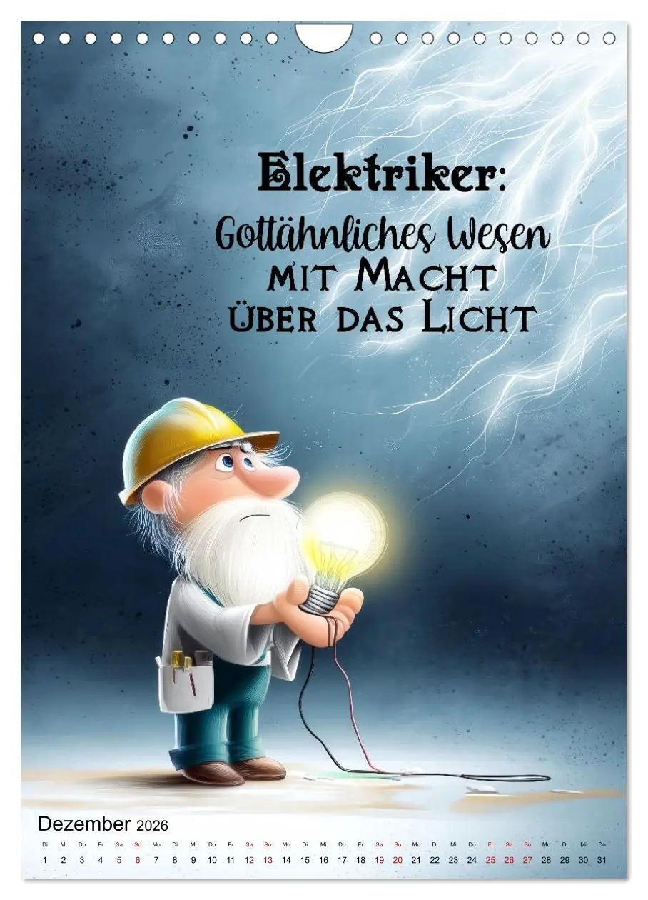 Bild: 9783516602289 | Elektrikersprüche (Wandkalender 2026 DIN A4 hoch), CALVENDO...