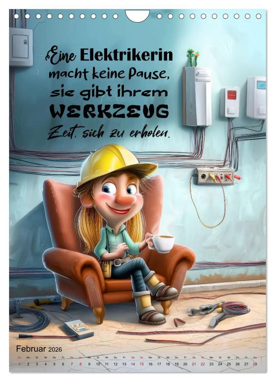 Bild: 9783516602289 | Elektrikersprüche (Wandkalender 2026 DIN A4 hoch), CALVENDO...