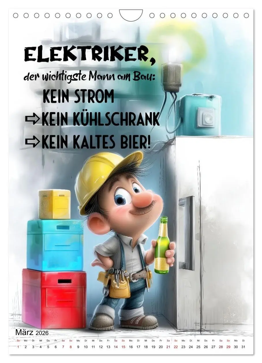 Bild: 9783516602289 | Elektrikersprüche (Wandkalender 2026 DIN A4 hoch), CALVENDO...
