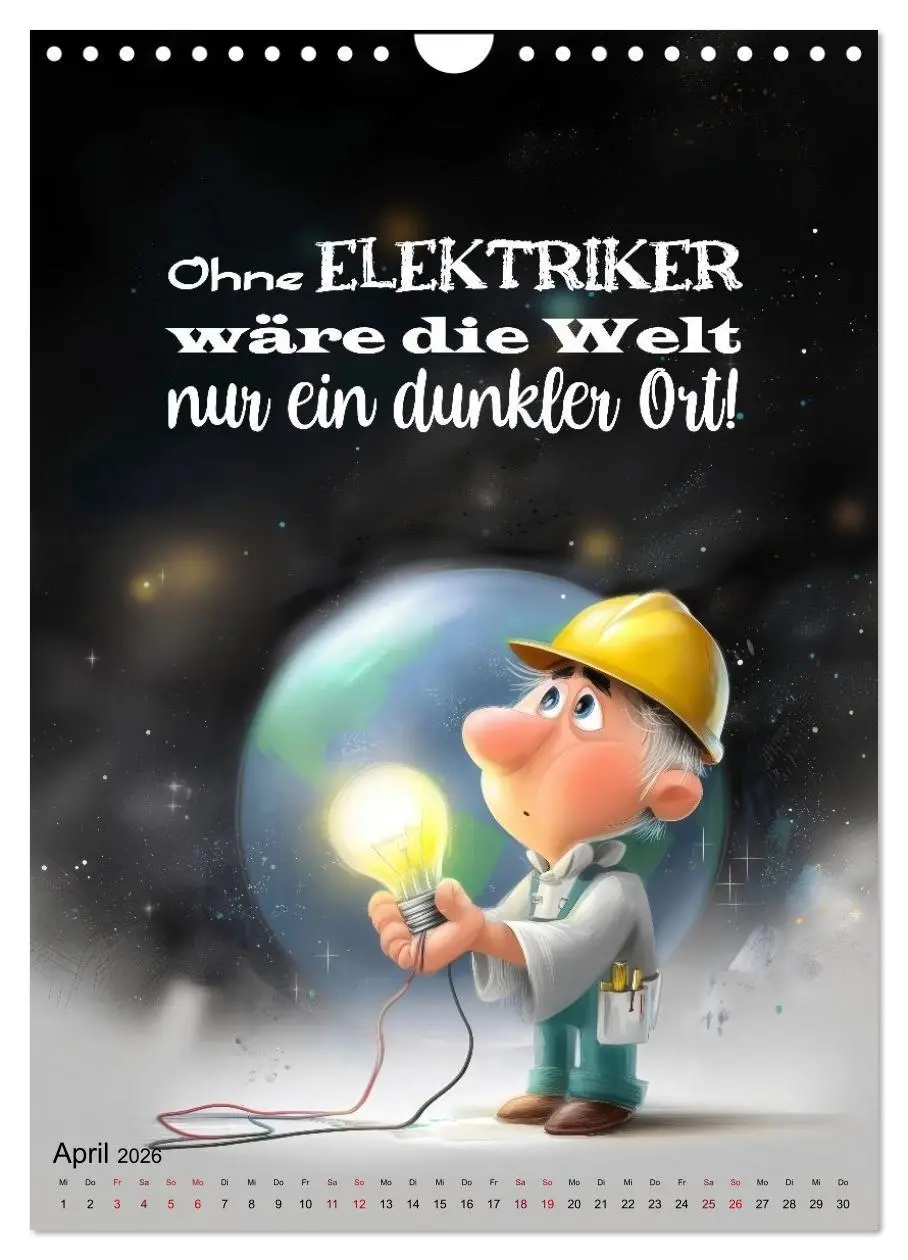 Bild: 9783516602289 | Elektrikersprüche (Wandkalender 2026 DIN A4 hoch), CALVENDO...