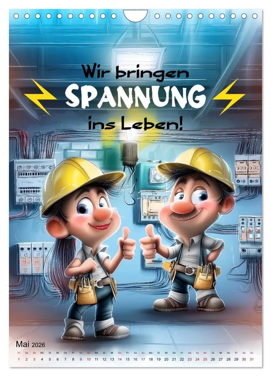 Bild: 9783516602289 | Elektrikersprüche (Wandkalender 2026 DIN A4 hoch), CALVENDO...