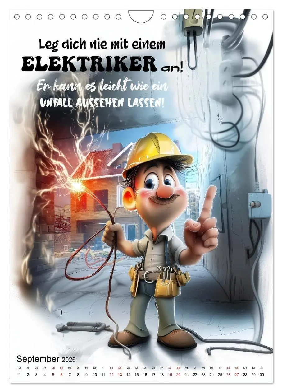 Bild: 9783516602289 | Elektrikersprüche (Wandkalender 2026 DIN A4 hoch), CALVENDO...