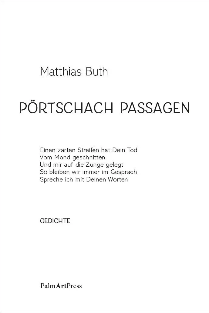 Cover: 9783962582289 | Pörtschach Pasagen | Gedichte | Matthias Buth | Buch | 90 S. | Deutsch
