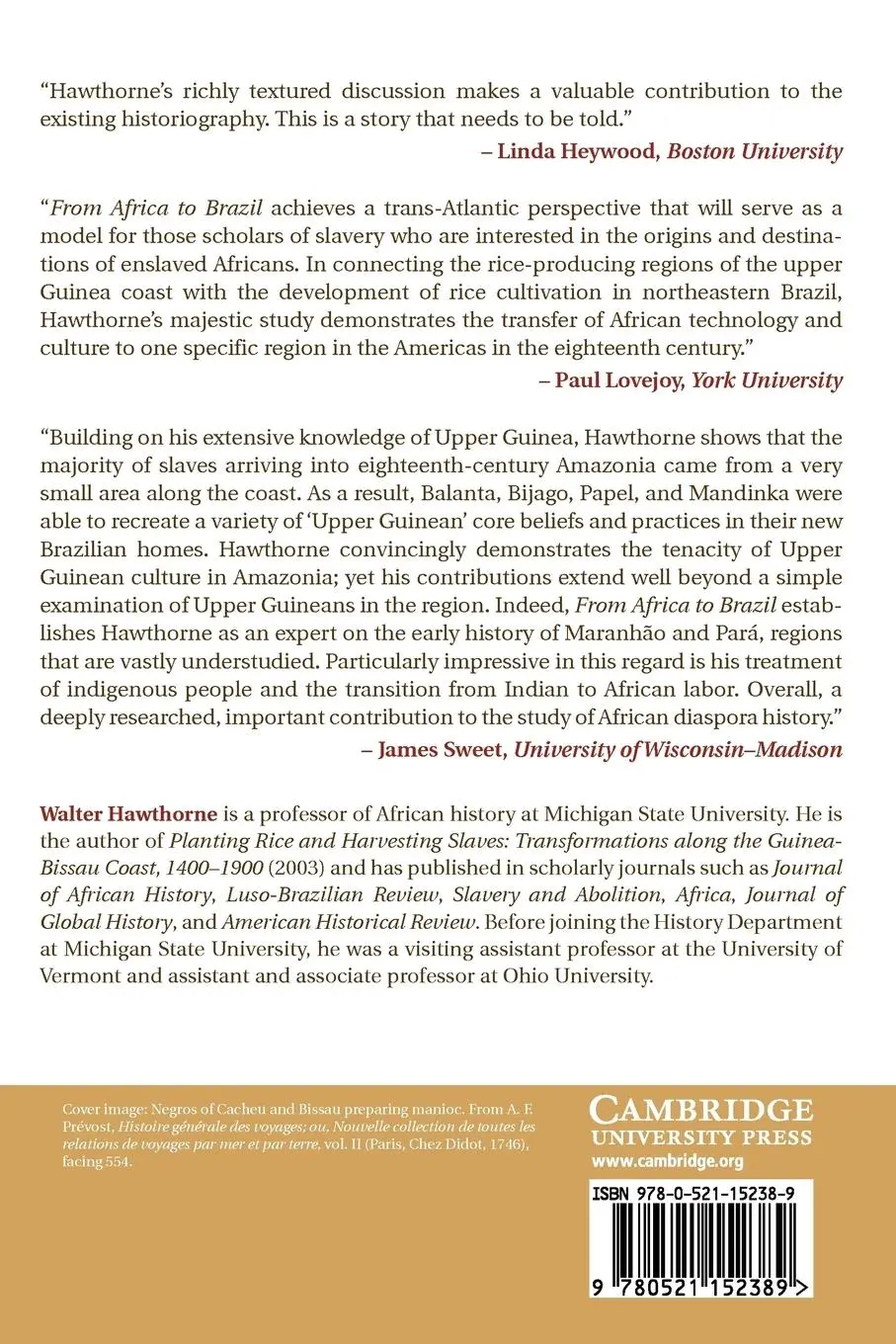 Rückseite: 9780521152389 | From Africa to Brazil | Walter Hawthorne | Taschenbuch | Englisch