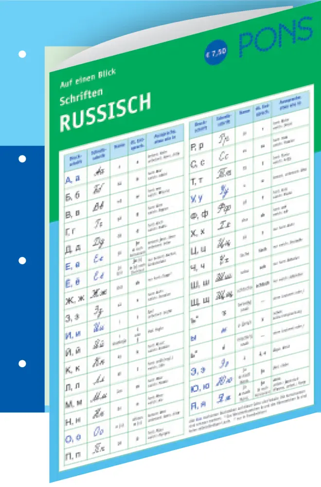 Cover: 9783125612389 | PONS Schriften auf einen Blick Russisch | Taschenbuch | 6 S. | Deutsch Cover: 9783125612389 | PONS Schriften auf einen Blick Russisch | Taschenbuch | 6 S. | Deutsch