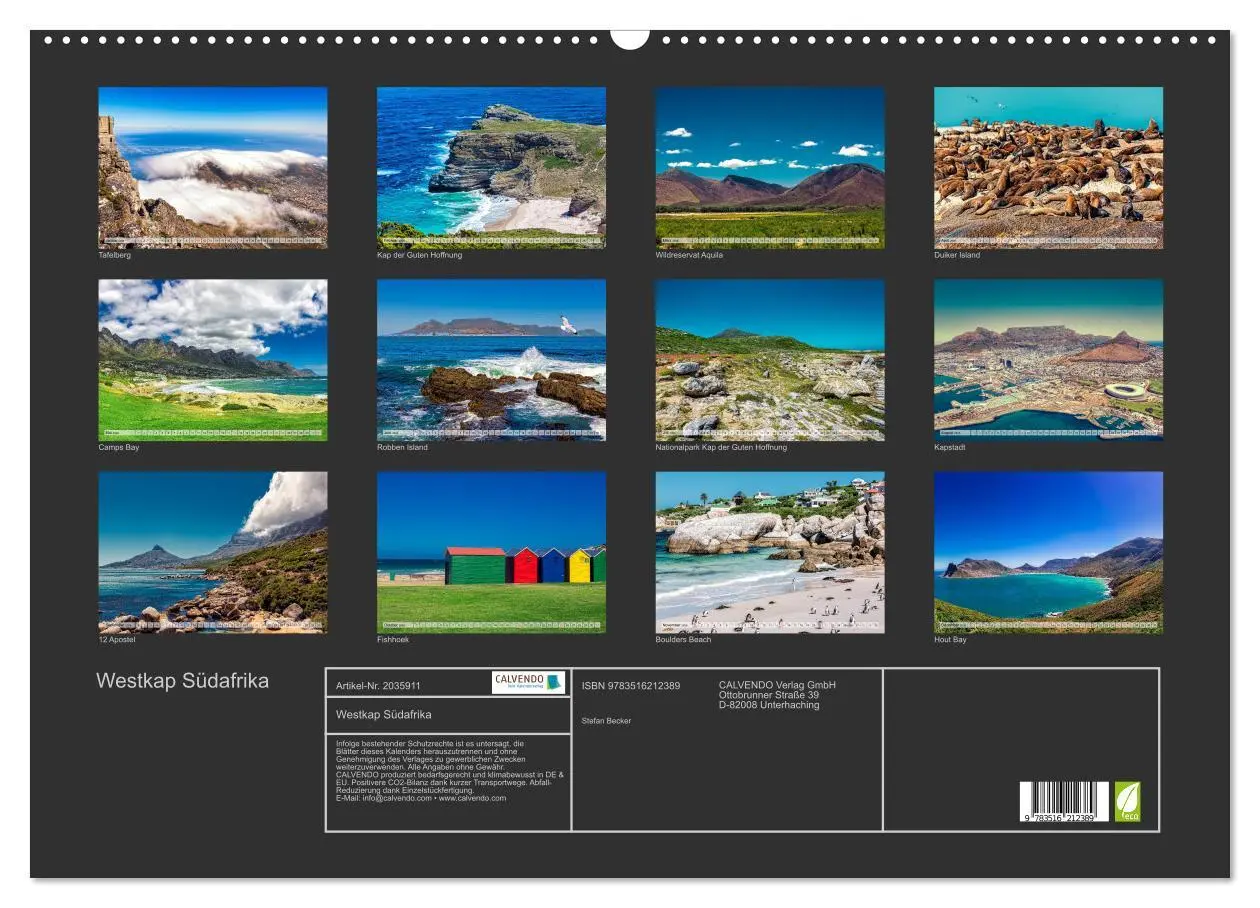 Bild: 9783516212389 | Westkap Südafrika (Wandkalender 2026 DIN A2 quer), CALVENDO...